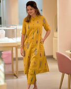 Yellow Printed Cotton Co-Ord Set