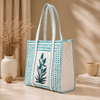 Block Printed Quilted Tote Bag