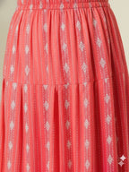 Pale Red Printed Katha Cotton Farsi Salwar Set